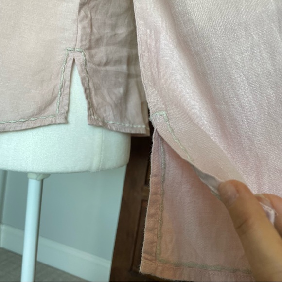 Old Navy Linen Tunic, Pink Tunic Top, Linen Shirt, Light Pink Top, 2000s, Small - Picture 5 of 13